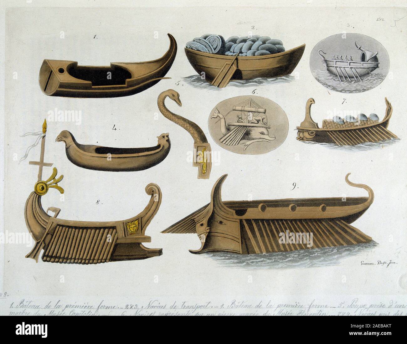 Navires de la Grece antique in "Le Costume ancien et moderne" de Jules  Ferrario, 1819-1820 Stock Photo - Alamy