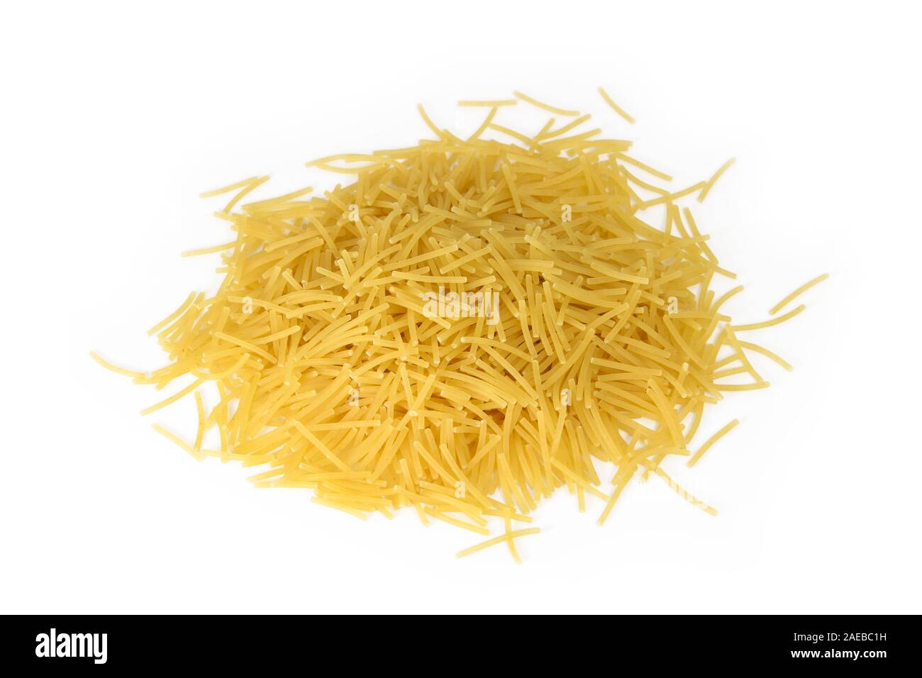 Raw uncooked vermicelli isolated on white Stock Photo