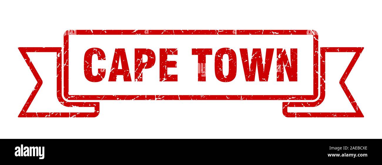 Cape Town ribbon. Red Cape Town grunge band sign Stock Vector Image