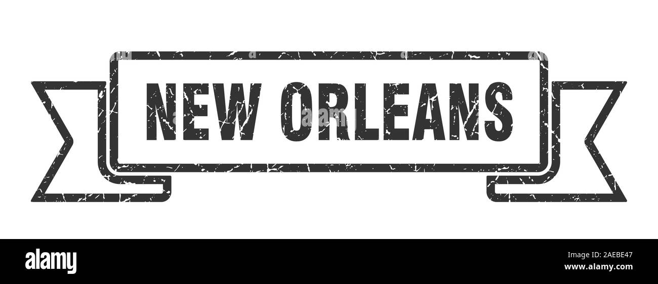 New Orleans ribbon. Black New Orleans grunge band sign Stock Vector ...