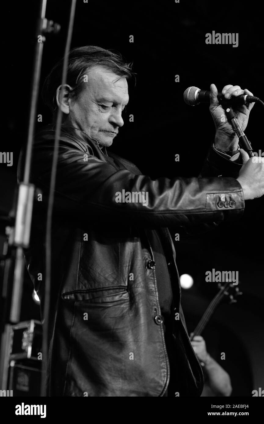 The Fall (Mark E Smith pictured) play at All Tomorrows Parties, March 2012 Stock Photo