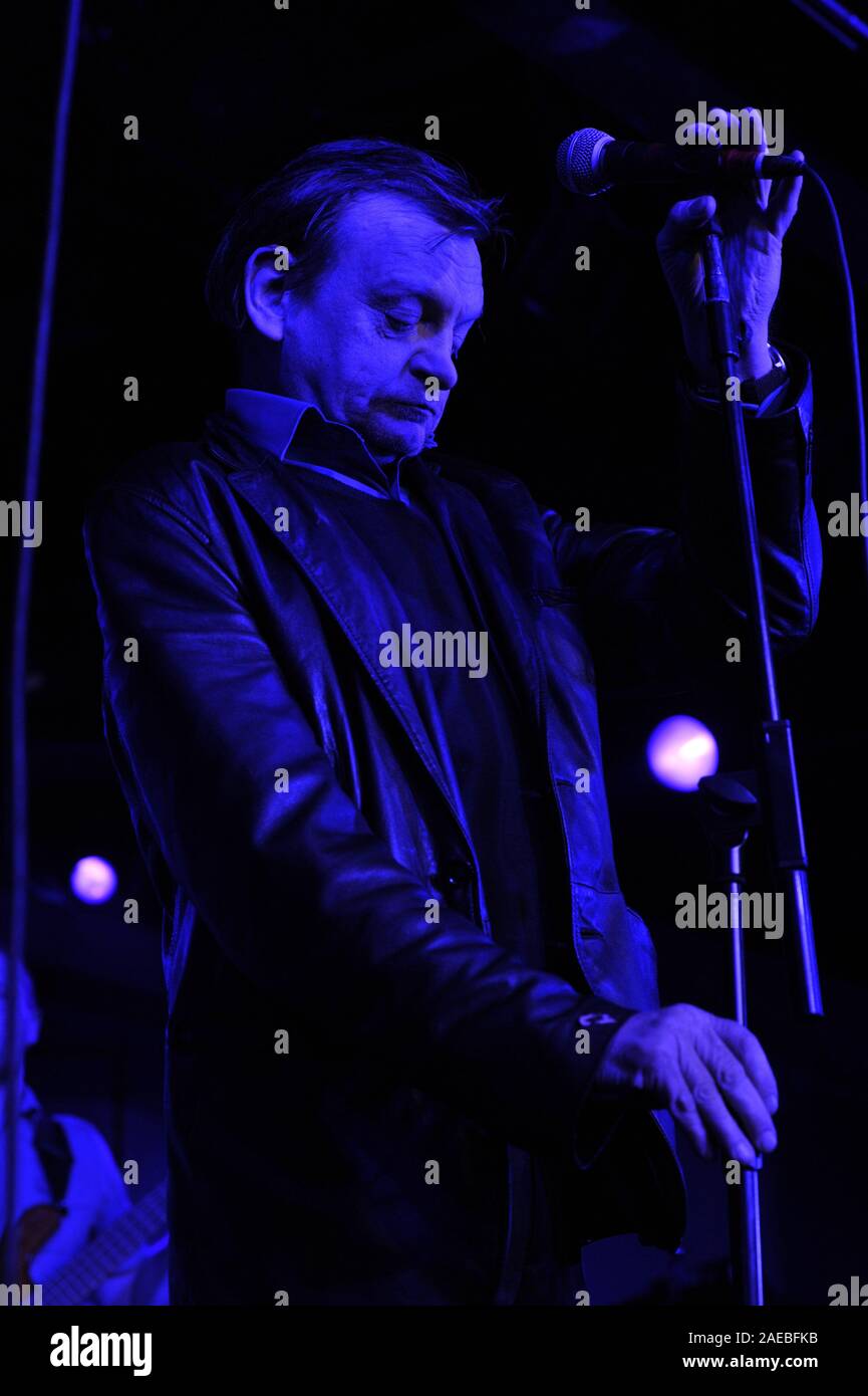 The Fall (Mark E Smith pictured) play at All Tomorrows Parties, March 2012 Stock Photo Alamy