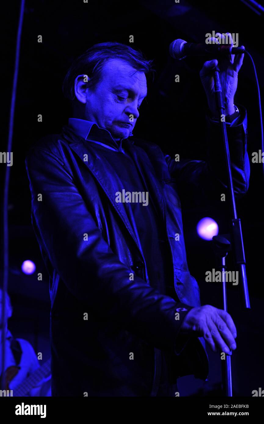 The Fall (Mark E Smith pictured) play at All Tomorrows Parties, March 2012 Stock Photo