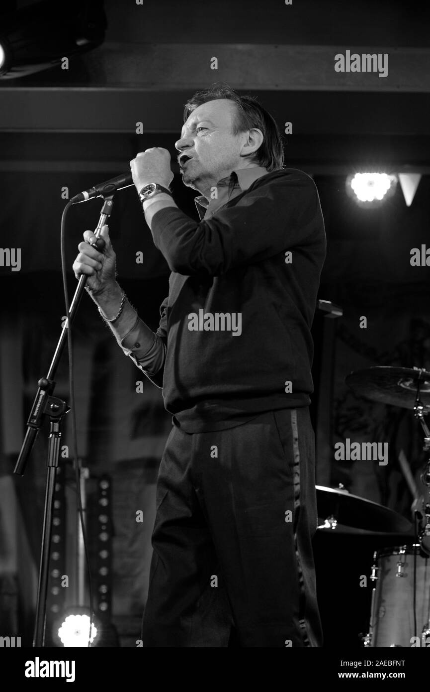 The Fall (Mark E Smith pictured) play at All Tomorrows Parties, March 2012 Stock Photo