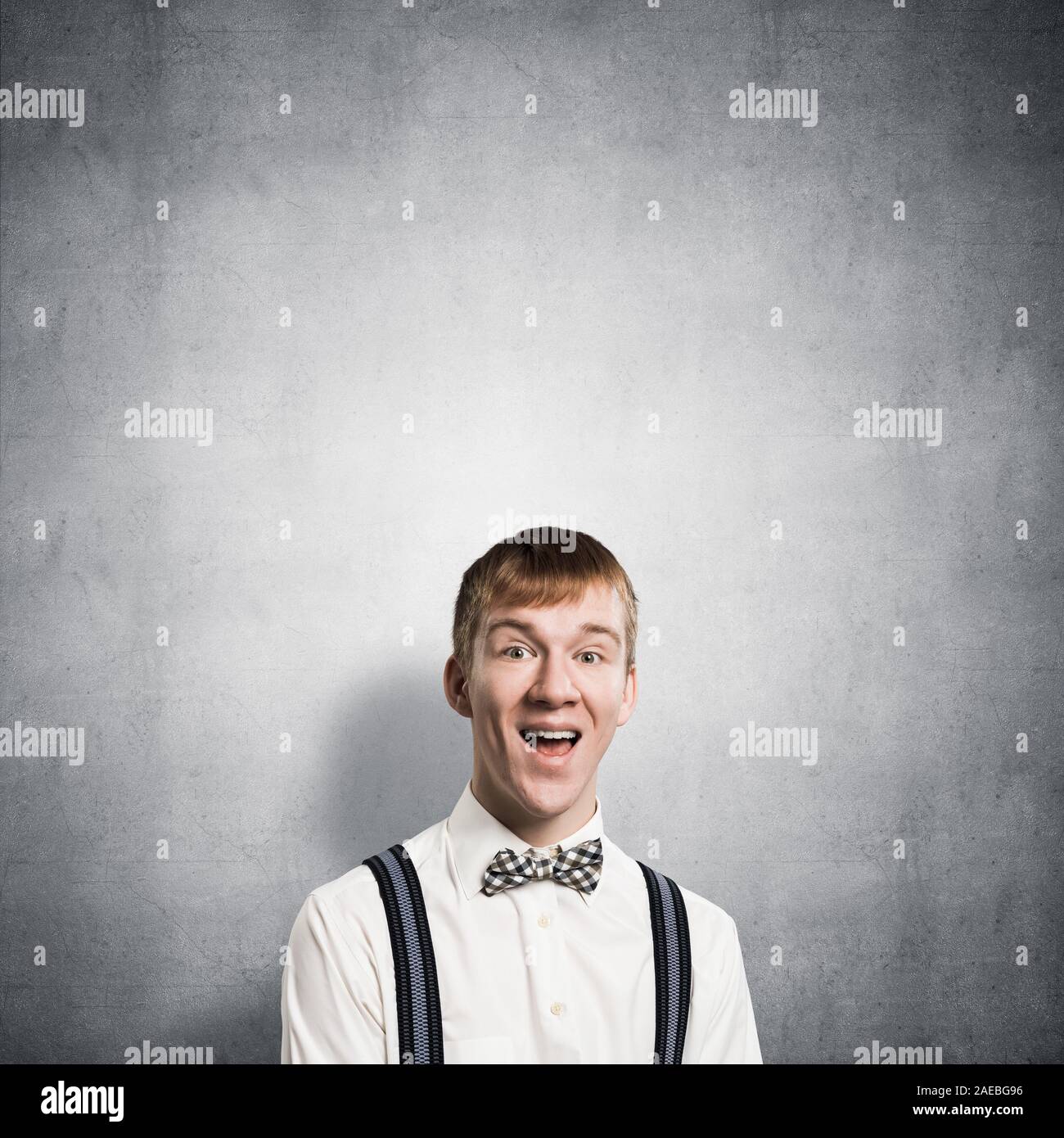 Teenager boy face smile grey hi-res stock photography and images - Alamy
