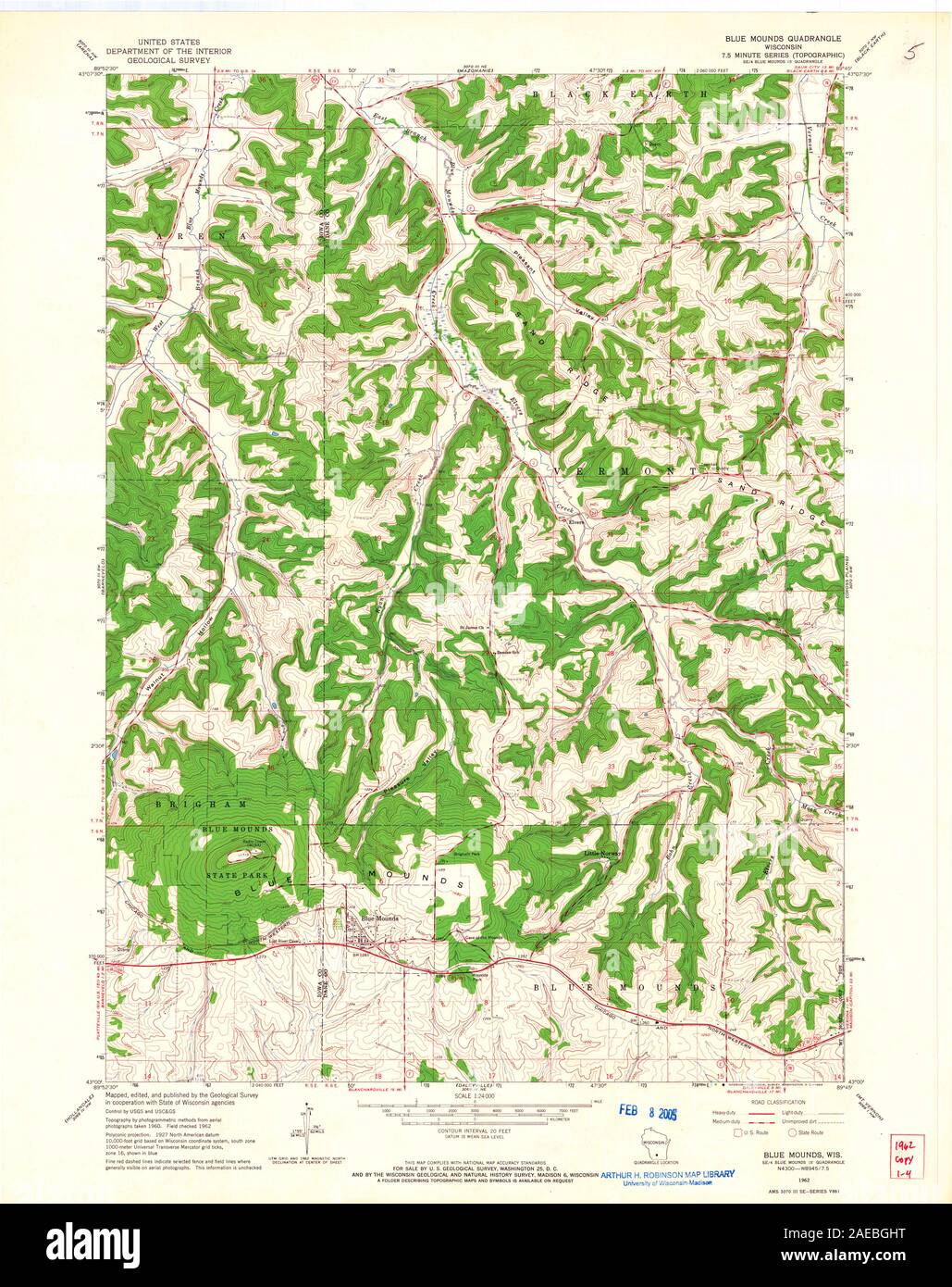 WI Blue Mounds 500178 1962 24000 Restoration Stock Photo Alamy