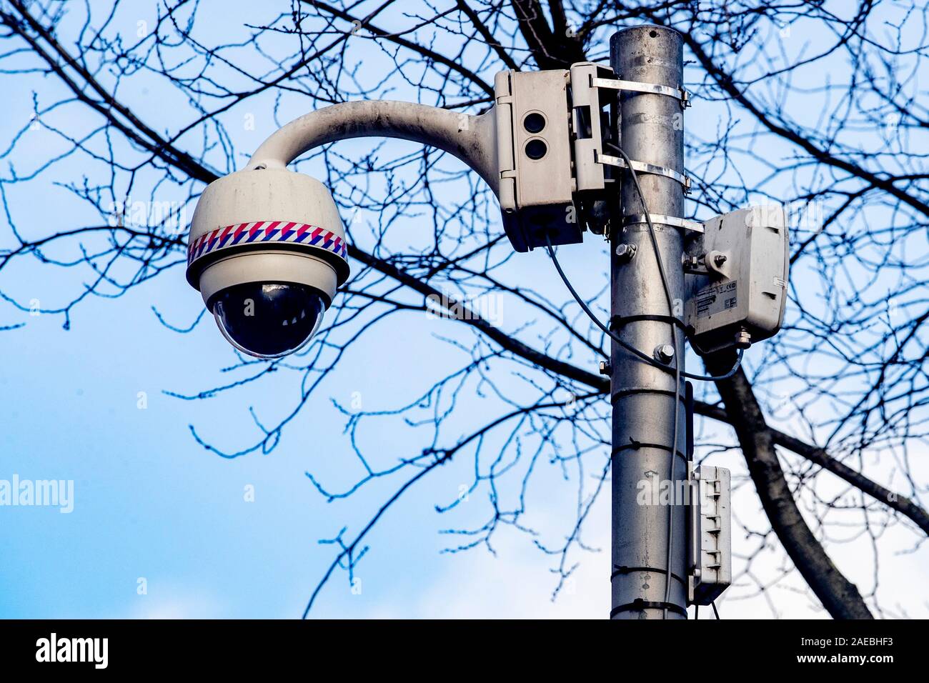 Amsterdam, Netherlands. 08th Dec, 2019. AMSTERDAM, De Wallen, 08-12-2019, A  CCTV camera of the police in the streets of The red light district in the  centre of Amsterdam. Credit: Pro Shots/Alamy Live