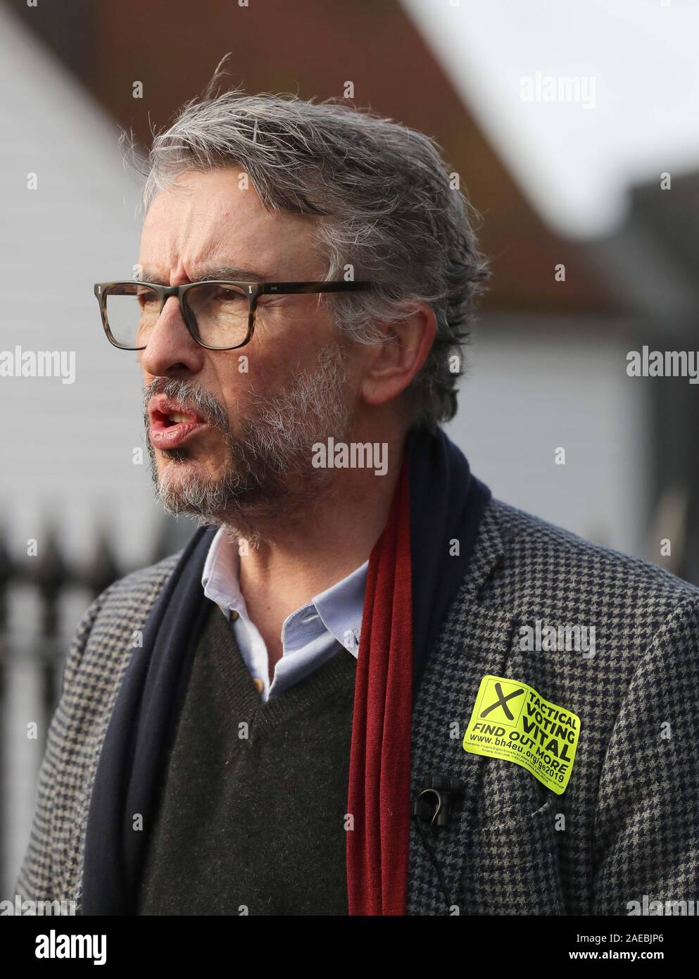 Actor Steve Coogan canvassing in Lewes, in the Lewes constituency with Liberal Democrat candidate Oliver Henman. PA Photo. Picture date: Sunday December 8, 2019. Photo credit should read: Gareth Fuller/PA Wire Stock Photo