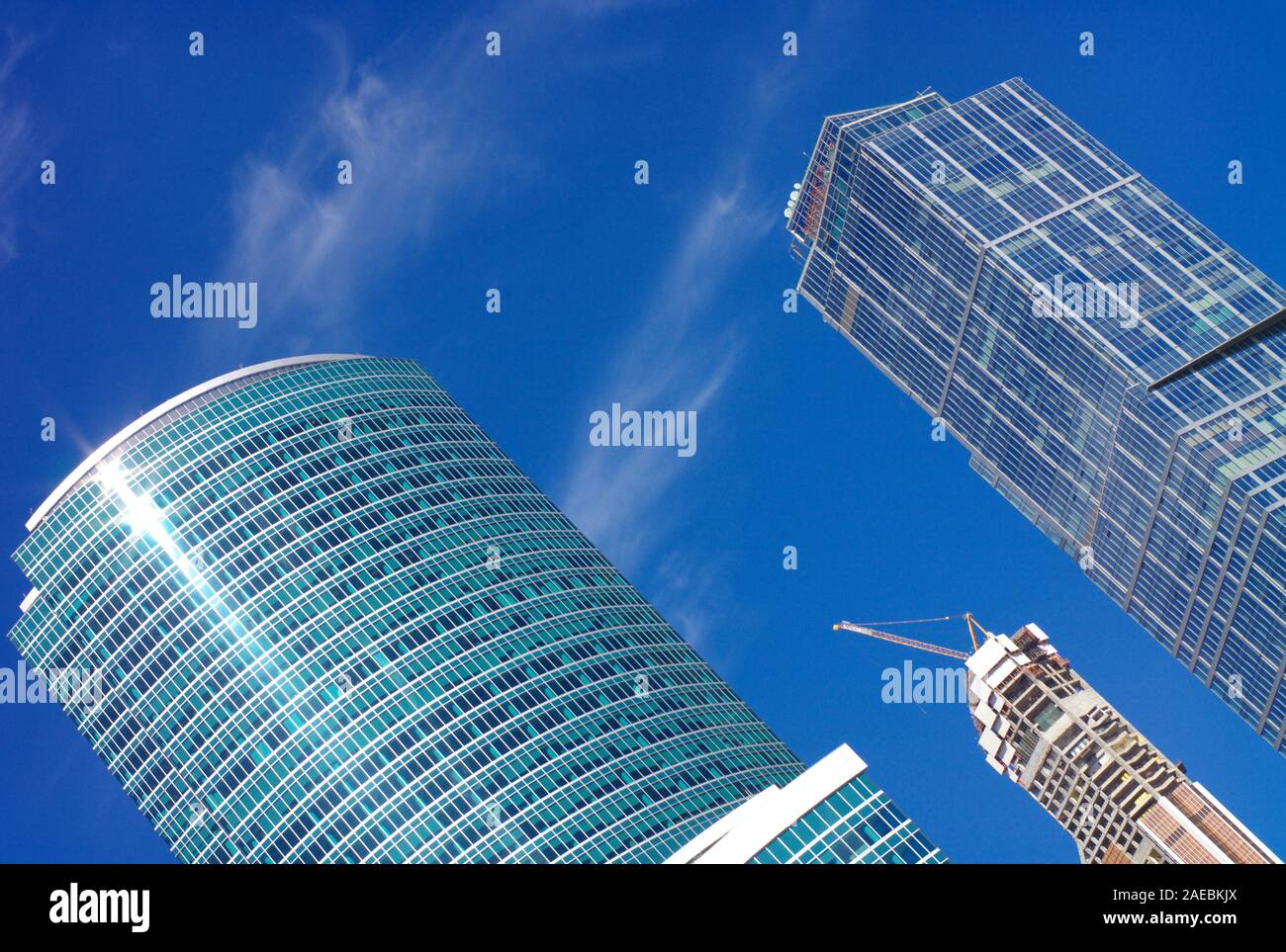 skyscraper develop on sky background Stock Photo - Alamy