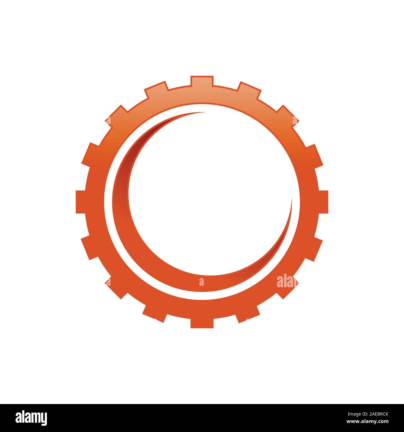 Industrial Gear Cog with Crescent Shape Inside Vector Symbol Graphic
