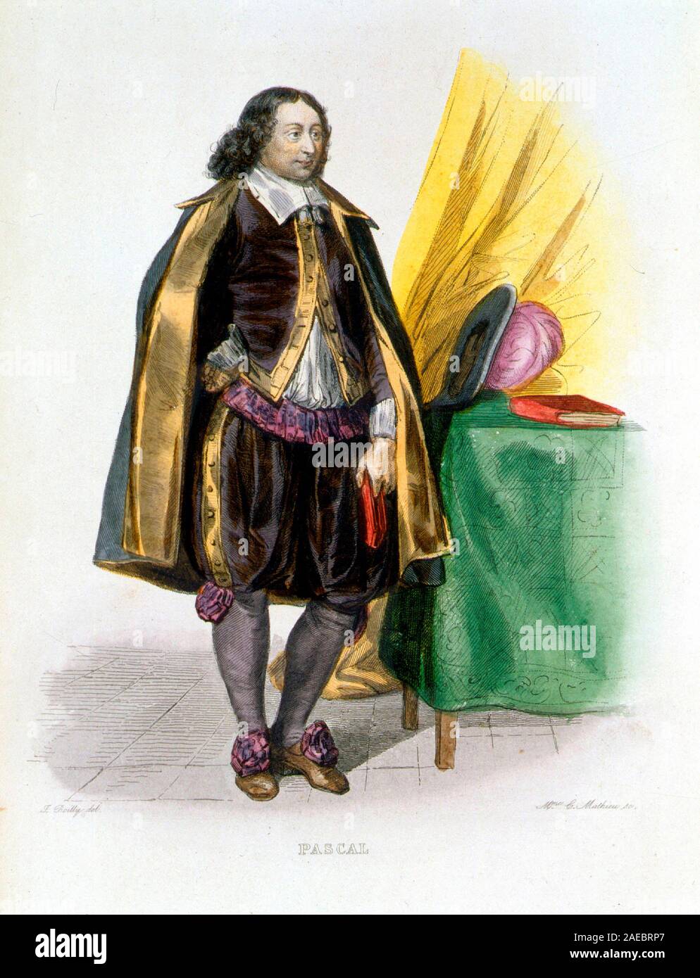Portrait de Blaise Pascal - in 'Le Plutarque Franais', par Mennechet, 1844-87 Stock Photo