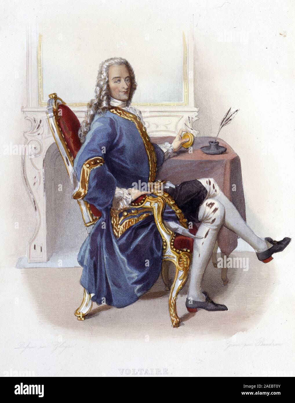 Image of Voltaire (Francois Marie Arouet, 1694-1778) at the Elysian Fields  - by Fauvel, Louis François Sebastien (1753-1838)