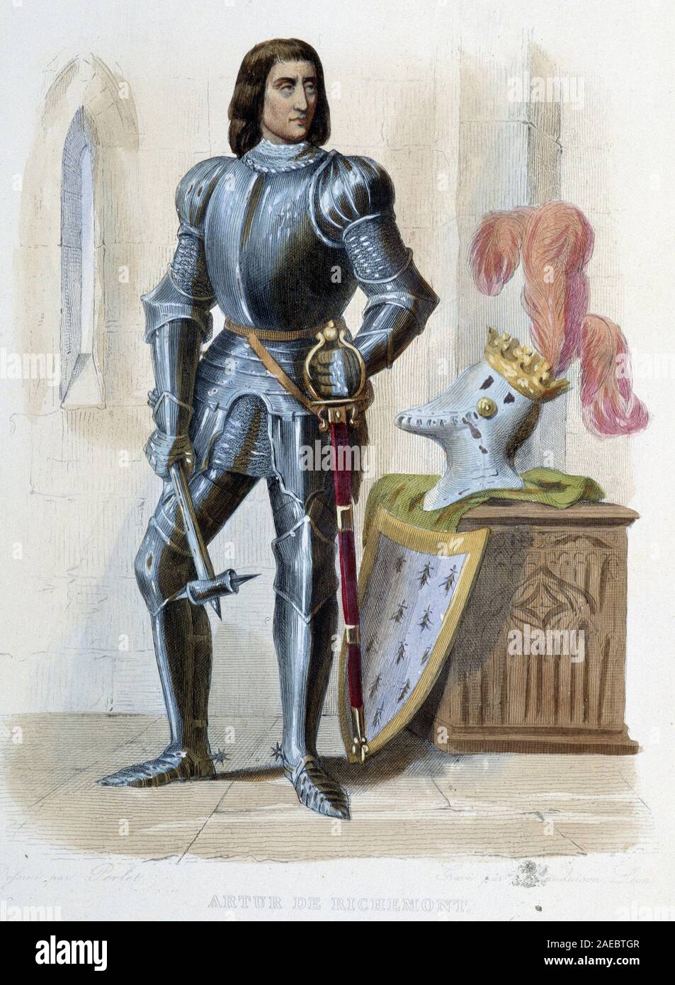 Arthur III de Bretagne, Comte de Richemont, Connetable de France (1393-1458), fils de Jean IV, duc de Bretagne. Il a combattu au cote de Jeanne d'Arc Stock Photo
