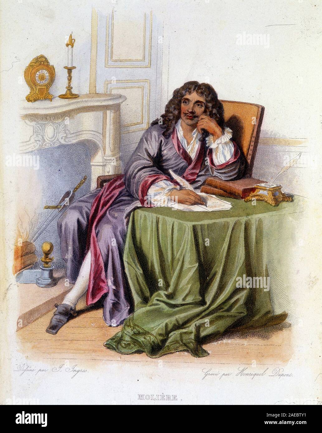 Portrait de Jean-Baptiste Poquelin dit Moliere, auteur dramatique et  comeditionien francais (1622-1673) - in "Le Plutarque francais", Ed.  Mennechet, 1 Stock Photo - Alamy