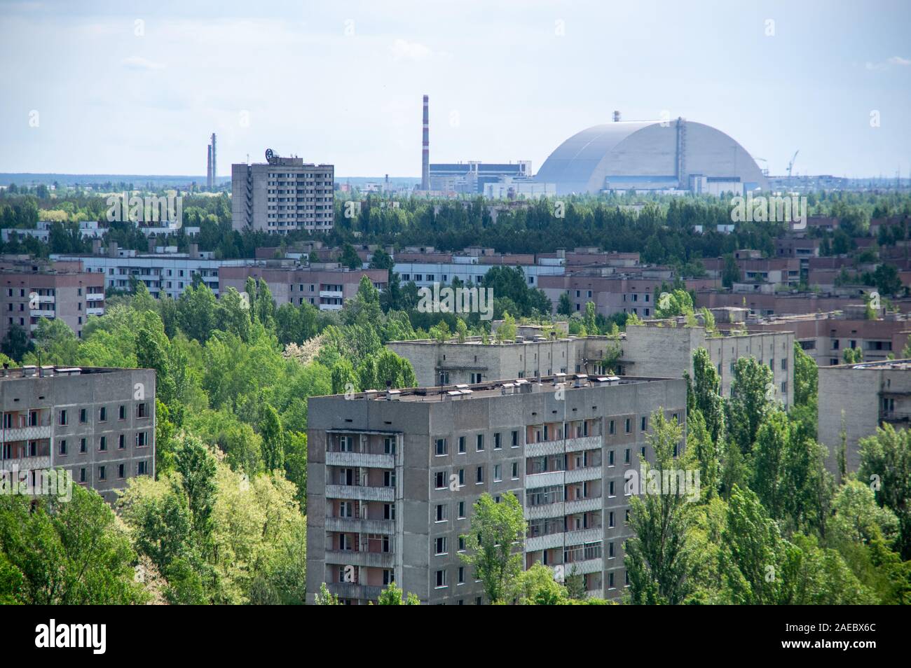 Chernobyl New Safe Confinement view from Pripyat Stock Photo