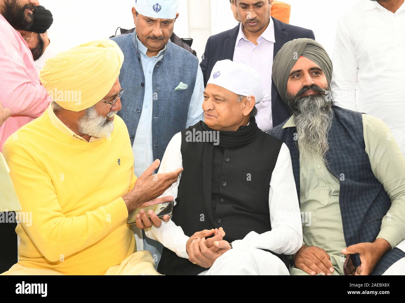 Rajasthan CM Ashok Gehlot intracts with people during the Shabad Kirtan ...