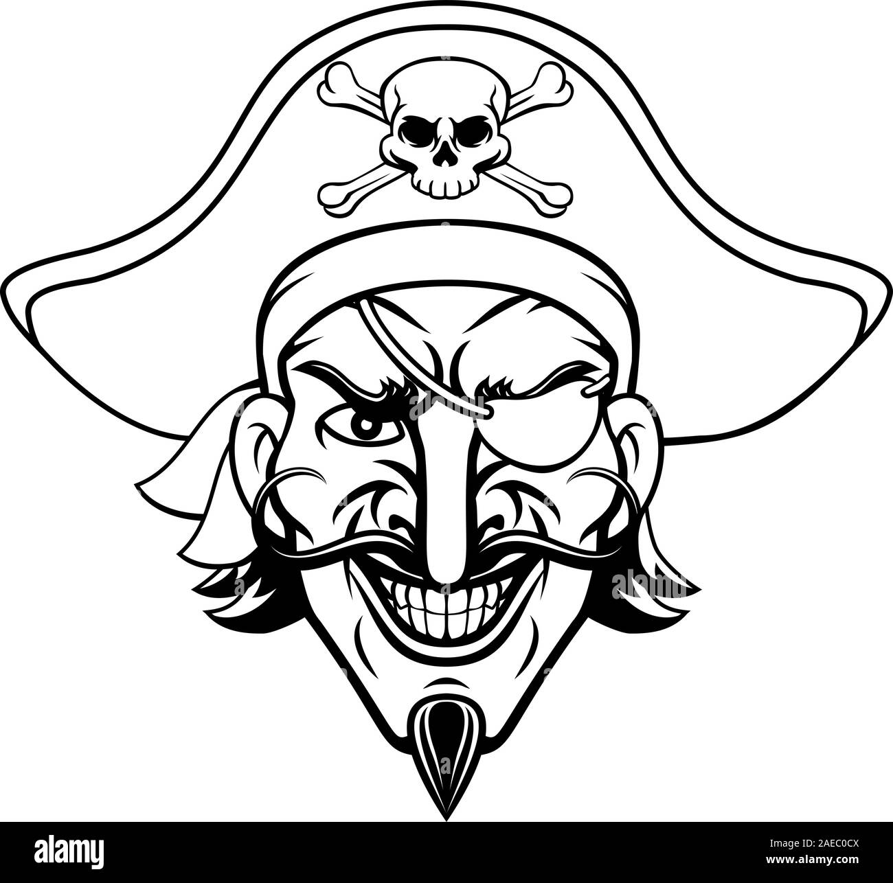 Pirate Captain Cartoon Character Mascot Stock Vector