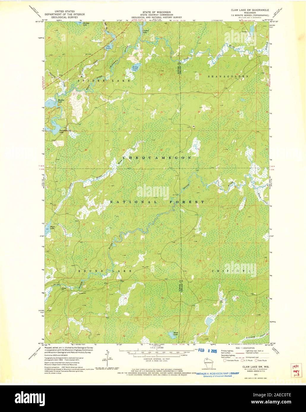 WI Clam Lake SW 500269 1971 24000 Restoration Stock Photo Alamy