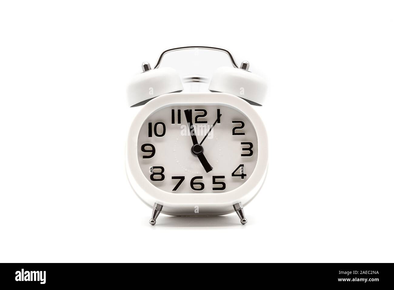 analog alarm clock isolated on white background Stock Photo - Alamy
