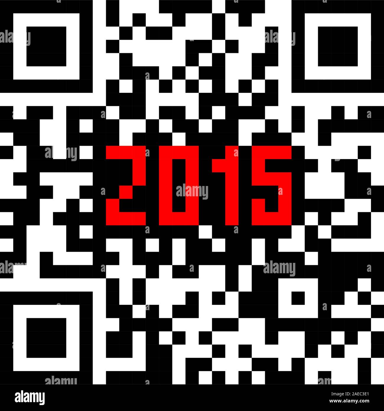 2015 New Year counter, QR code vector. Stock Vector