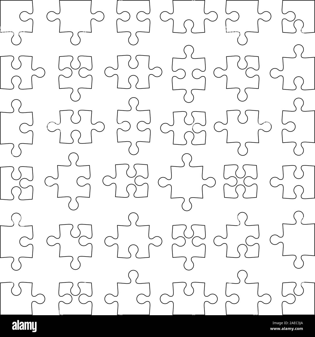 Set of white jigsaw puzzles. Vector illustration Stock Vector Image ...