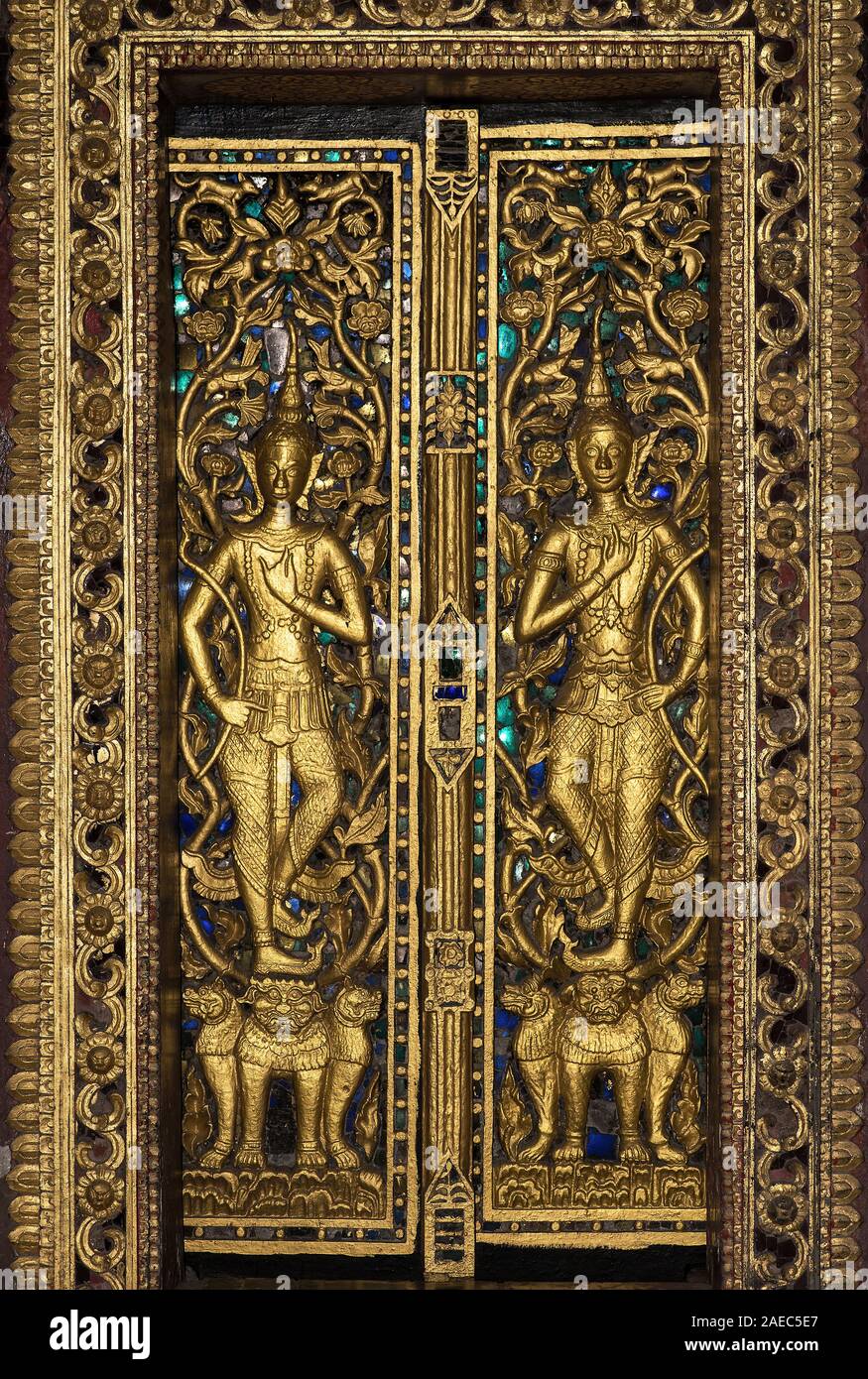 Teak Elephant & Lion Panel From Himachal Pradesh - 18thC Teak Elephant & Lion Panel From Himachal Pradesh - 18thC