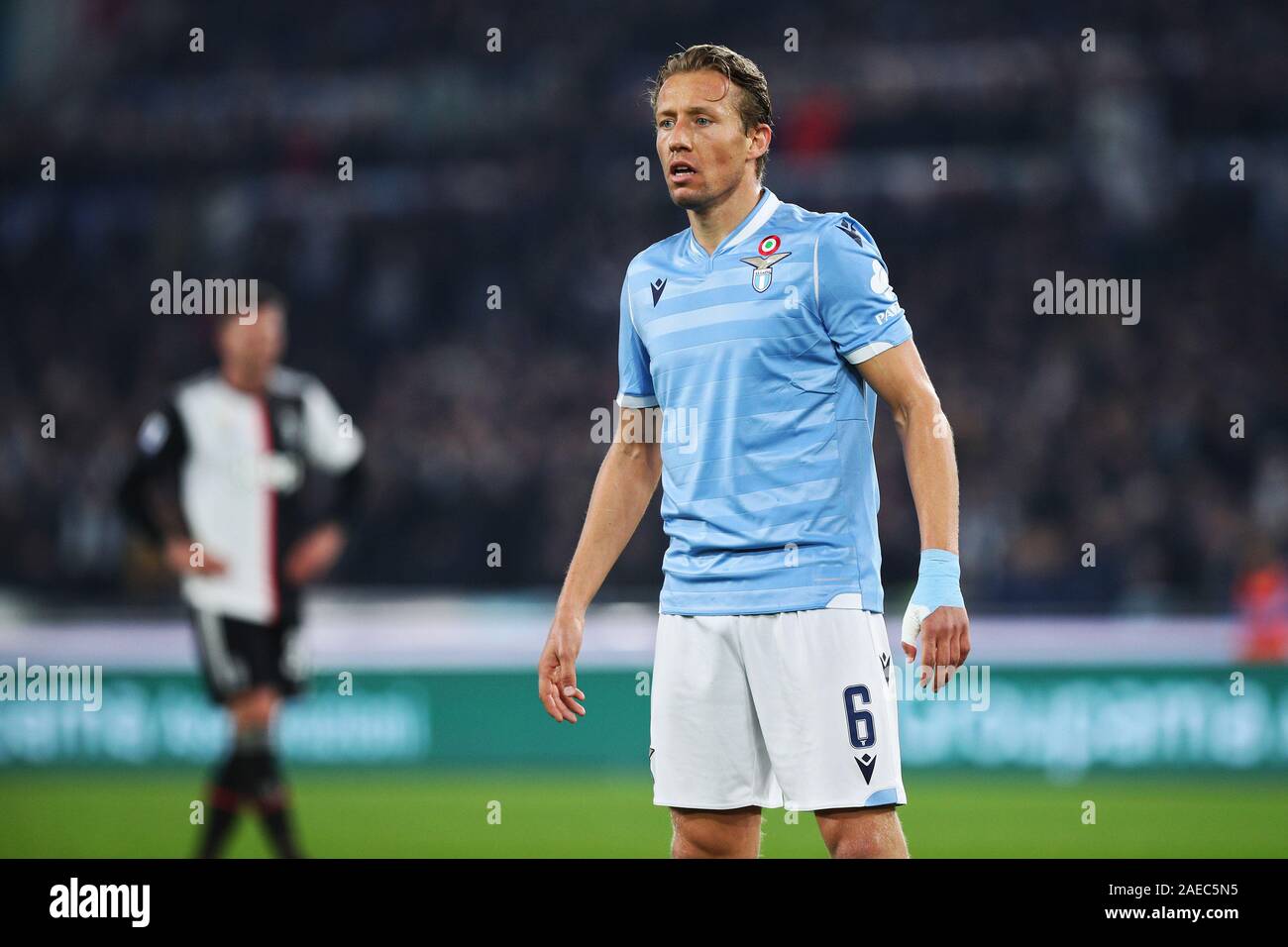 Lucas Leiva of Lazio reacts during the Italian championship Serie A football match between SS Lazio and Juventus on December 7, 2019 at Stadio Olimpico in Rome, Italy - Photo Federico Proietti/ESPA-Images Stock Photo