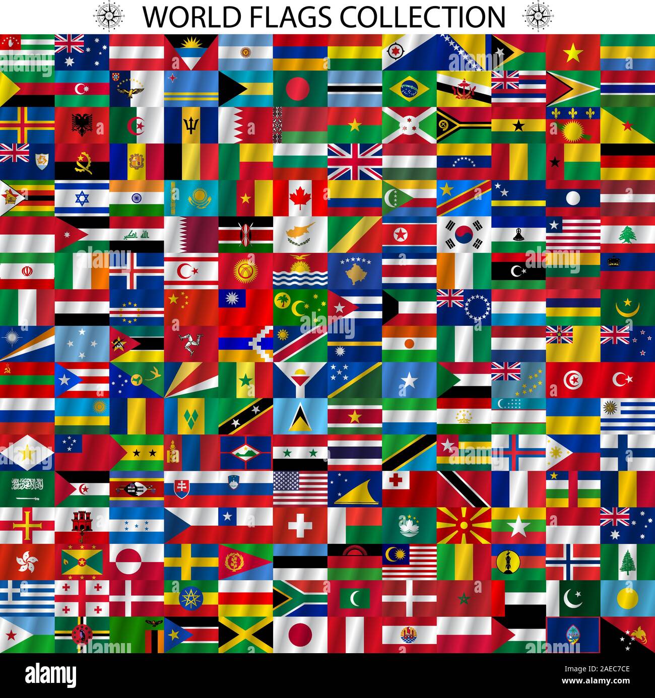 Flags of the world and map on white background. Vector illustration Stock Vector Image & Art Alamy