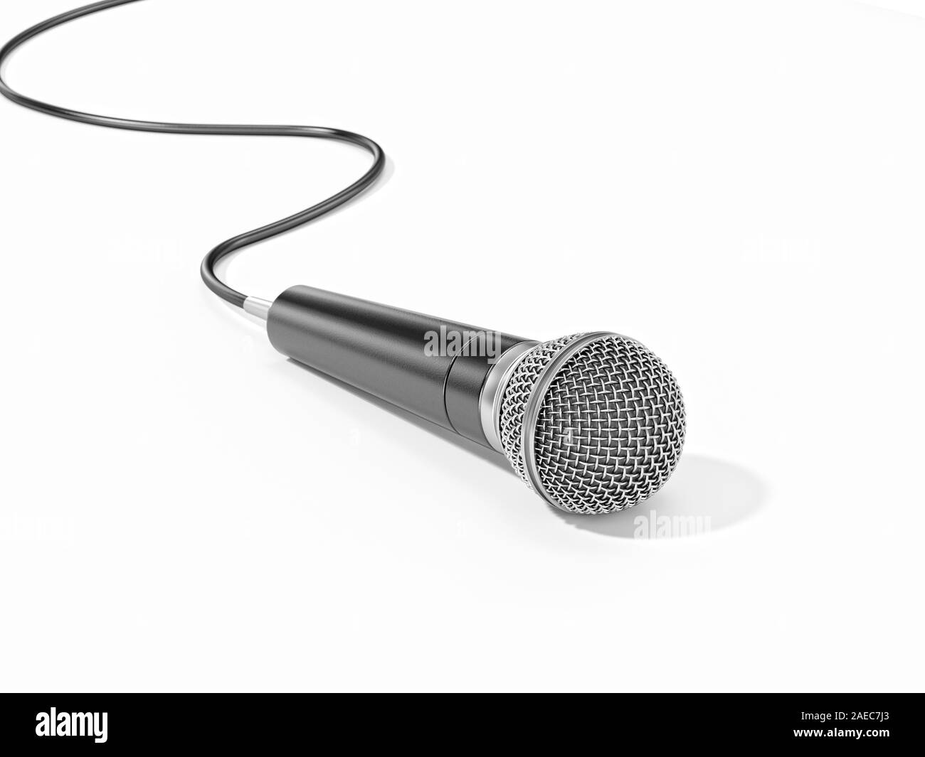 3d render of microphone isolated on white background Stock Photo