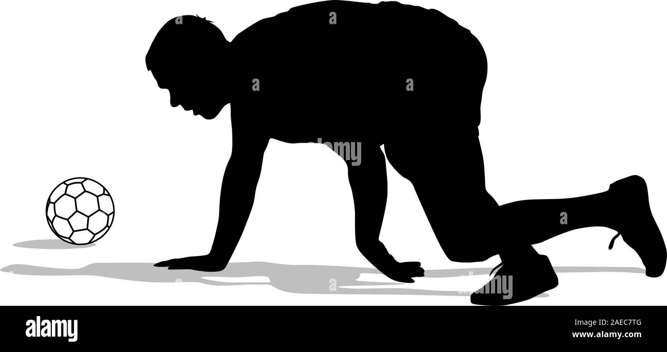 silhouettes of soccer players with the ball. Vector illustration Stock ...