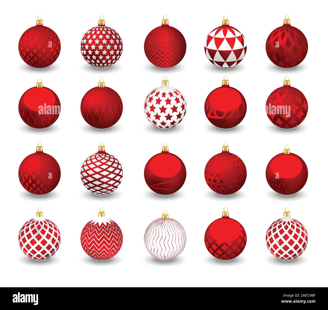 Set of decorative Christmas balls isolated on white background ...