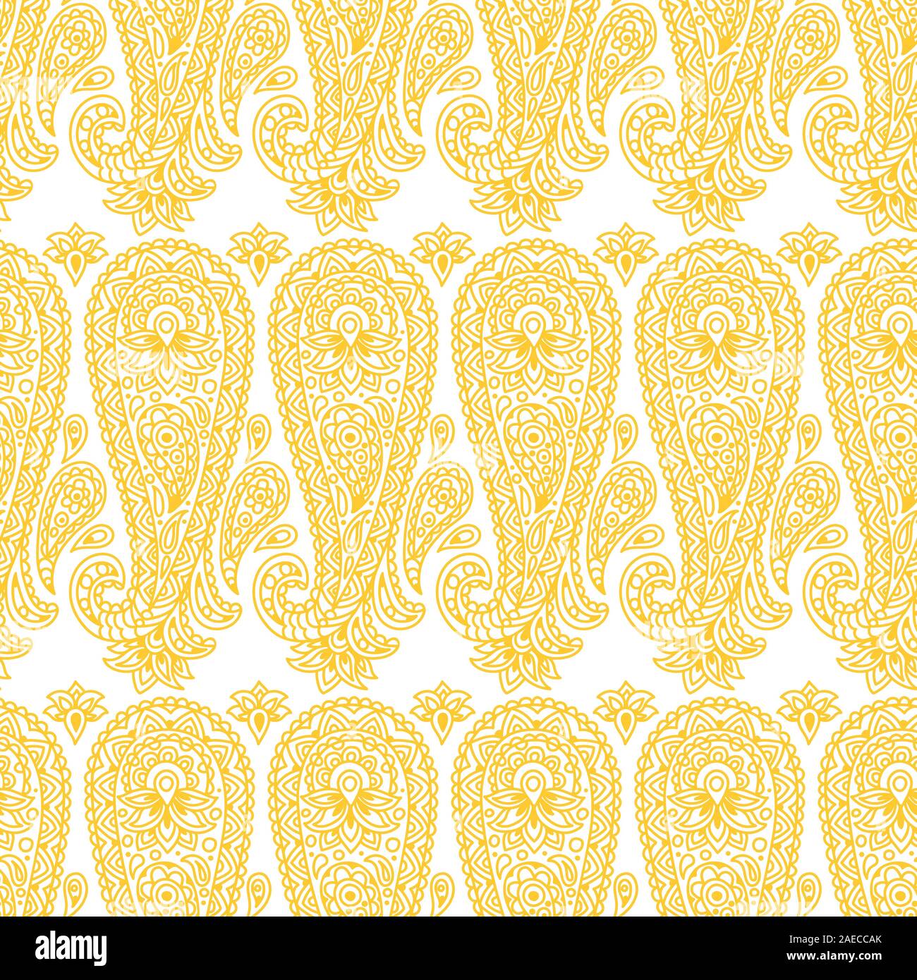 Indian ethnic seamless pattern with paisley. Stock Vector