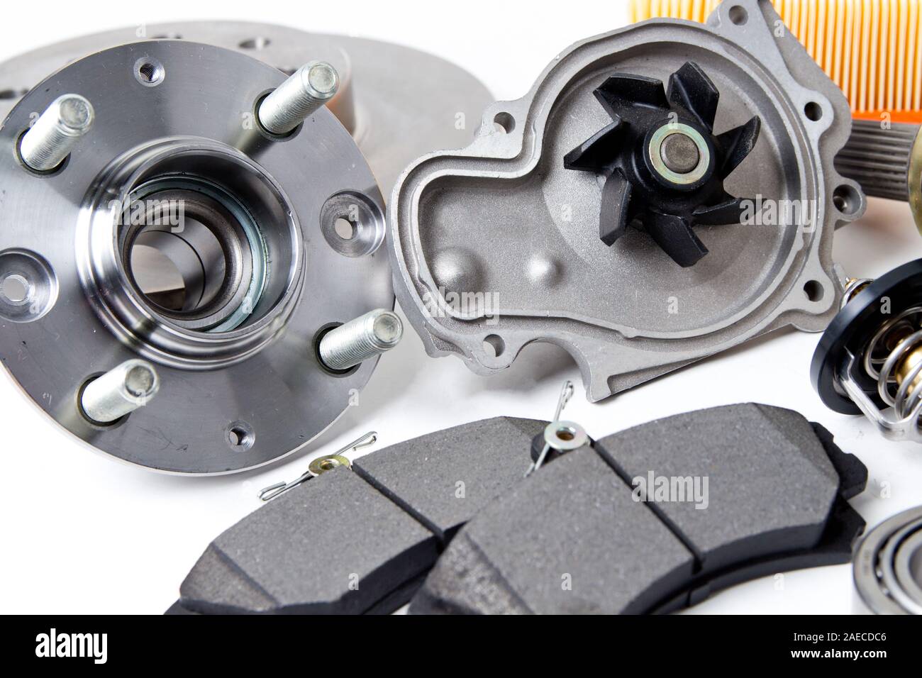 New car parts .Hub, pump, brake pads, filter, timing belt, rollers, cv