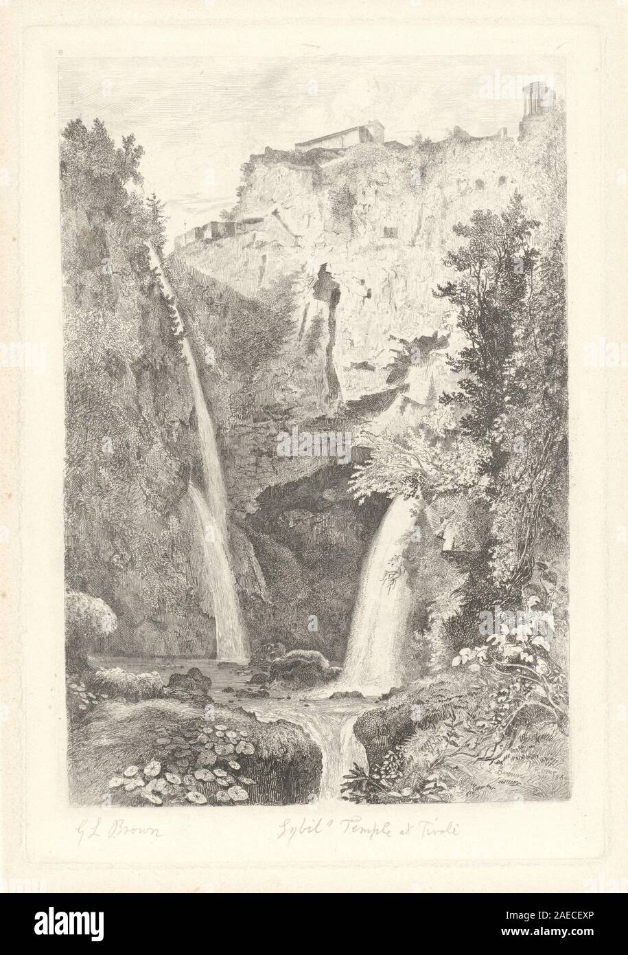 Le Temple de la Sibylle et les cascades de Tivoli - Louvre site des