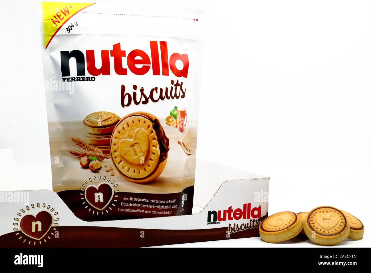Nutella biscuits, crunchy cookies with Hazelnut spread and Cocoa