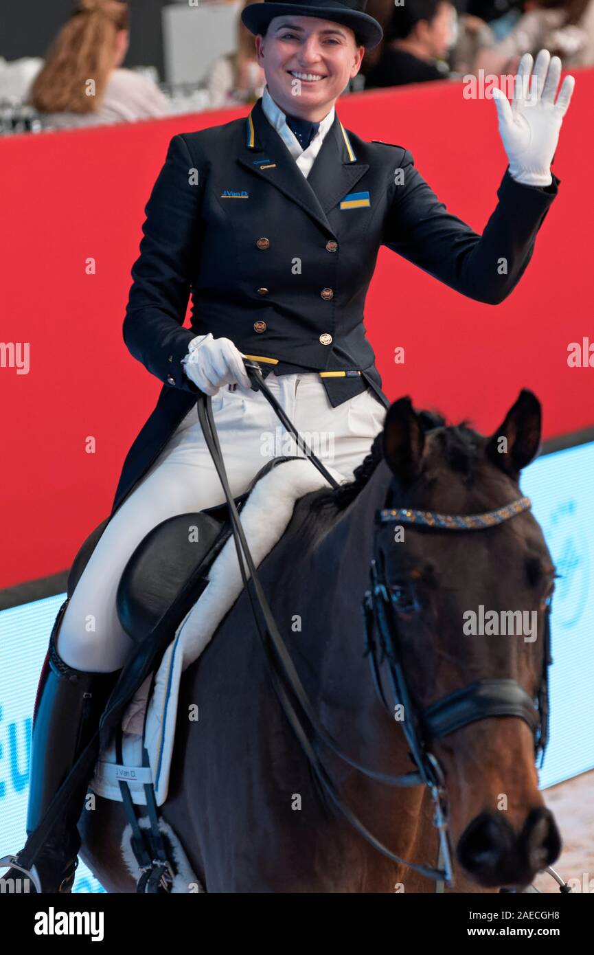 IFEMA, Madrid, Spain. 29th November, 2019. Grand Prix de Dressage, Madrid Horse Week 2019: Trofeo Universidad Alfonso X El Sabio. Inna Logutenkova Stock Photo