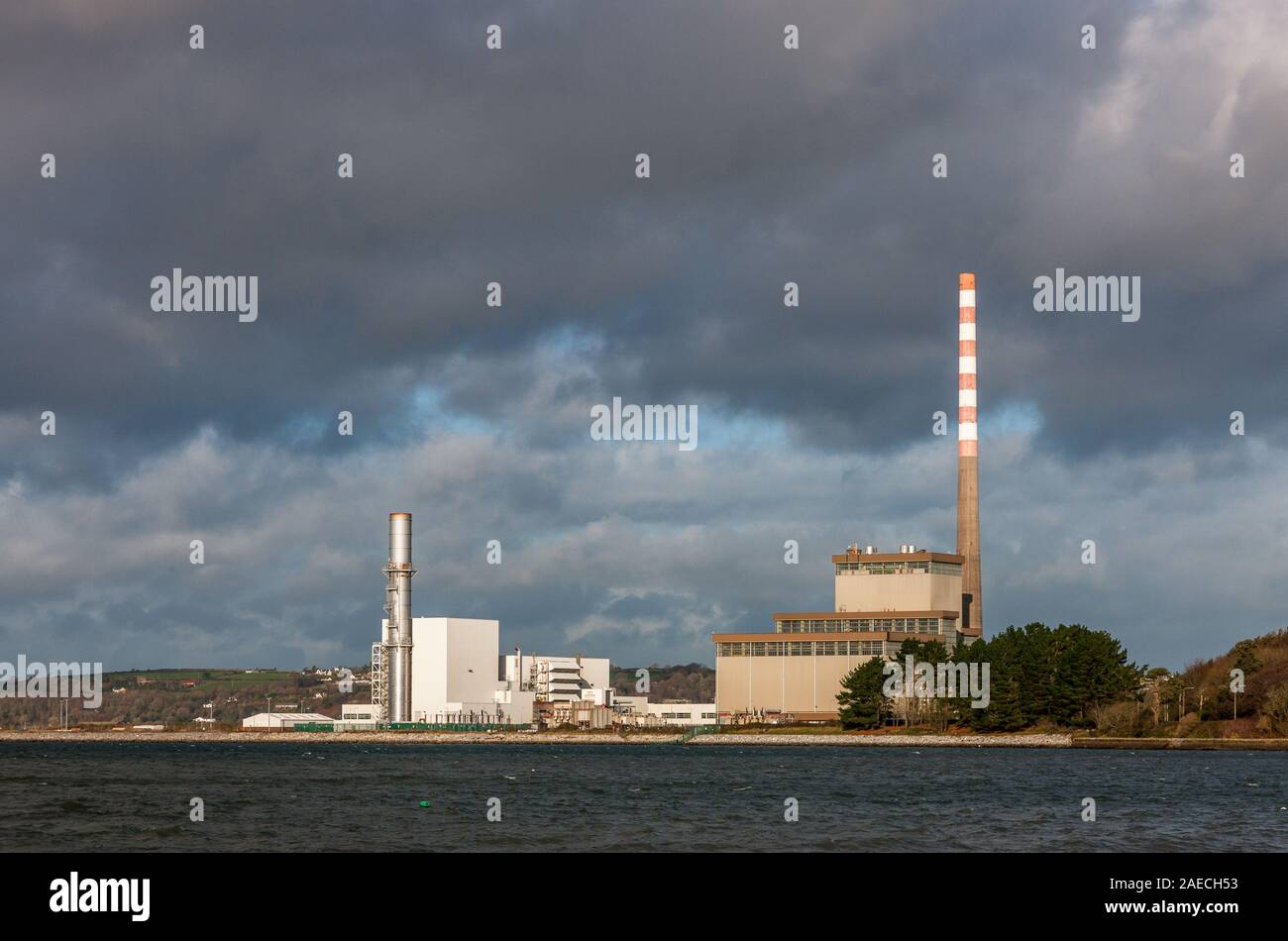 Aghada, Cork, Ireland. 06th December, 2019 - The ESB power plant in Aghada, Co. Cork, Ireland  is believed to be one of the most efficient and cleanes Stock Photo