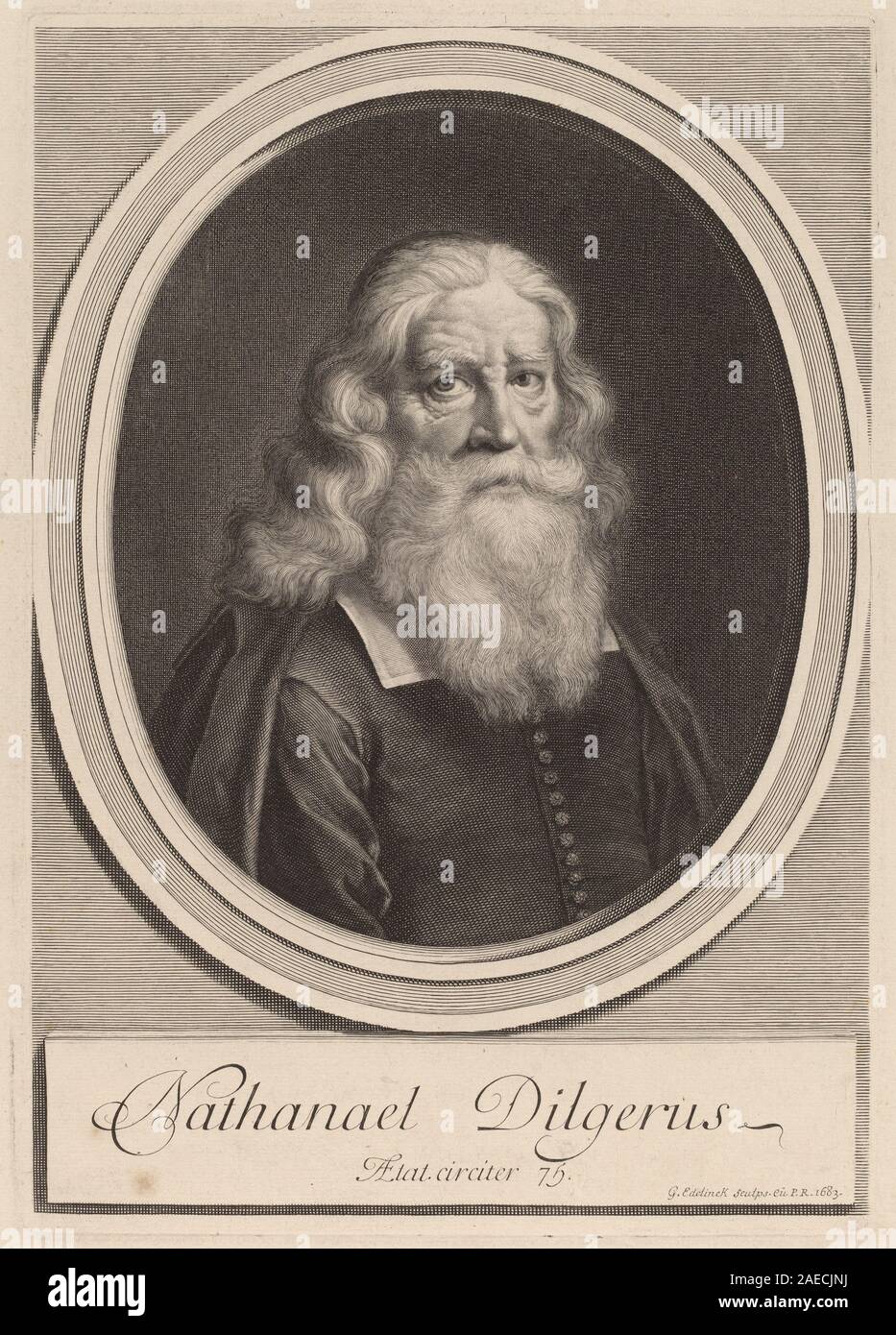 Nathanael Dilgerus; 1683date Gerard Edelinck, Nathanael Dilgerus, 1683 Stock Photo