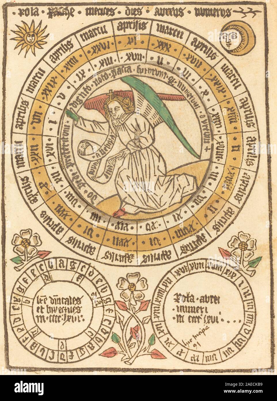 A German 15th-century calendar starting with the year 1466. The object ...