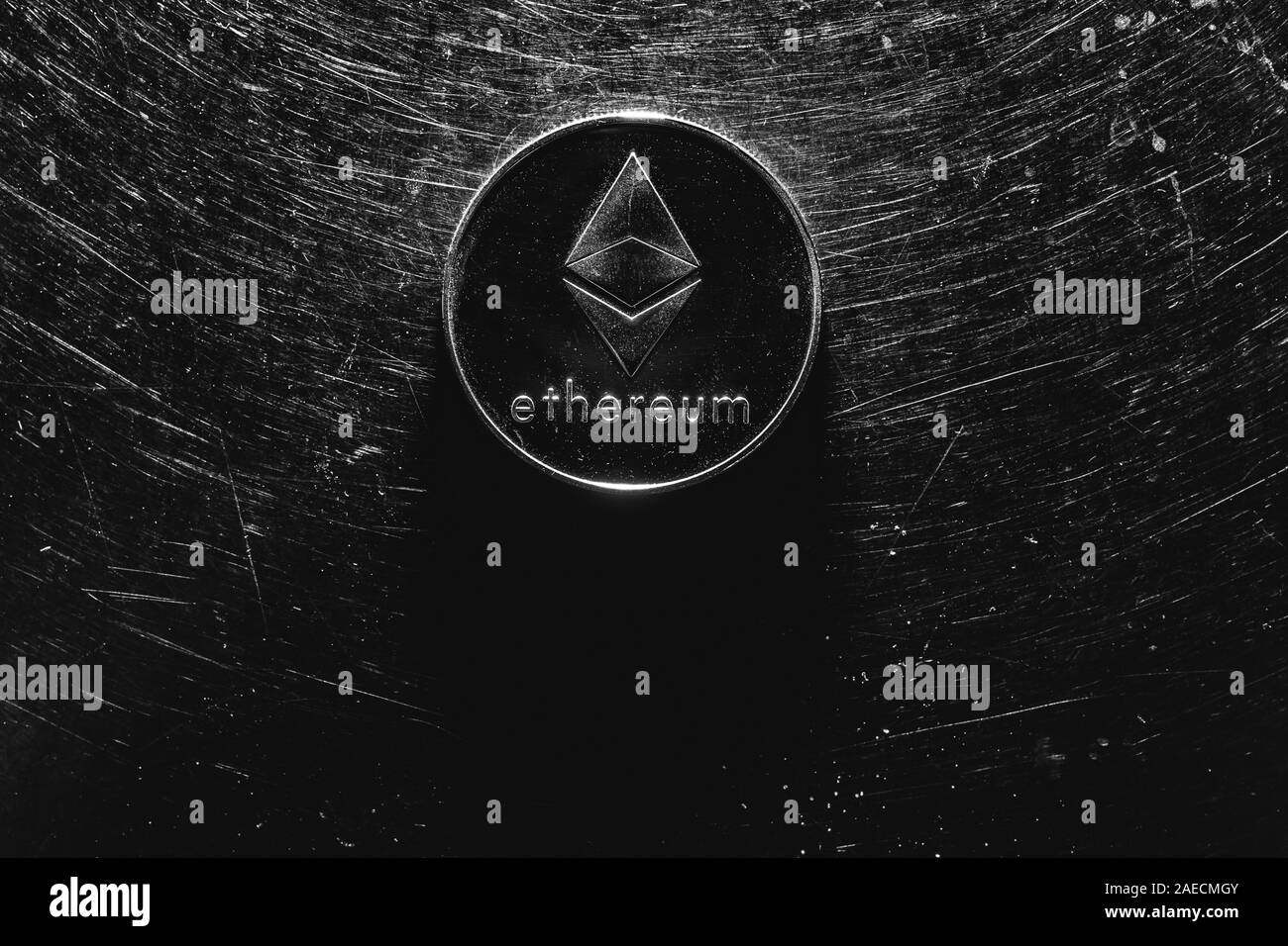 Bitcoin On A Dark Background Ethereum And Bitcoin Rise And Fall In Price Stock Photo Alamy