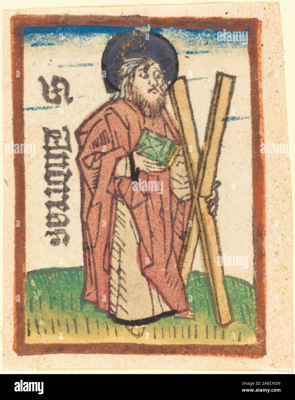German 15th-century painting Saint Andrew, circa 1480, depicts the ...