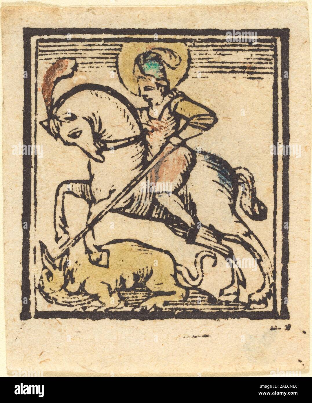This German 15th-century painting, circa 1475, depicts Saint George ...