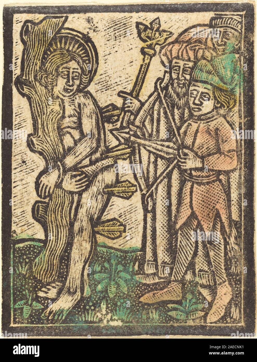 This 15th-century German painting depicts Saint Sebastian, showing his ...