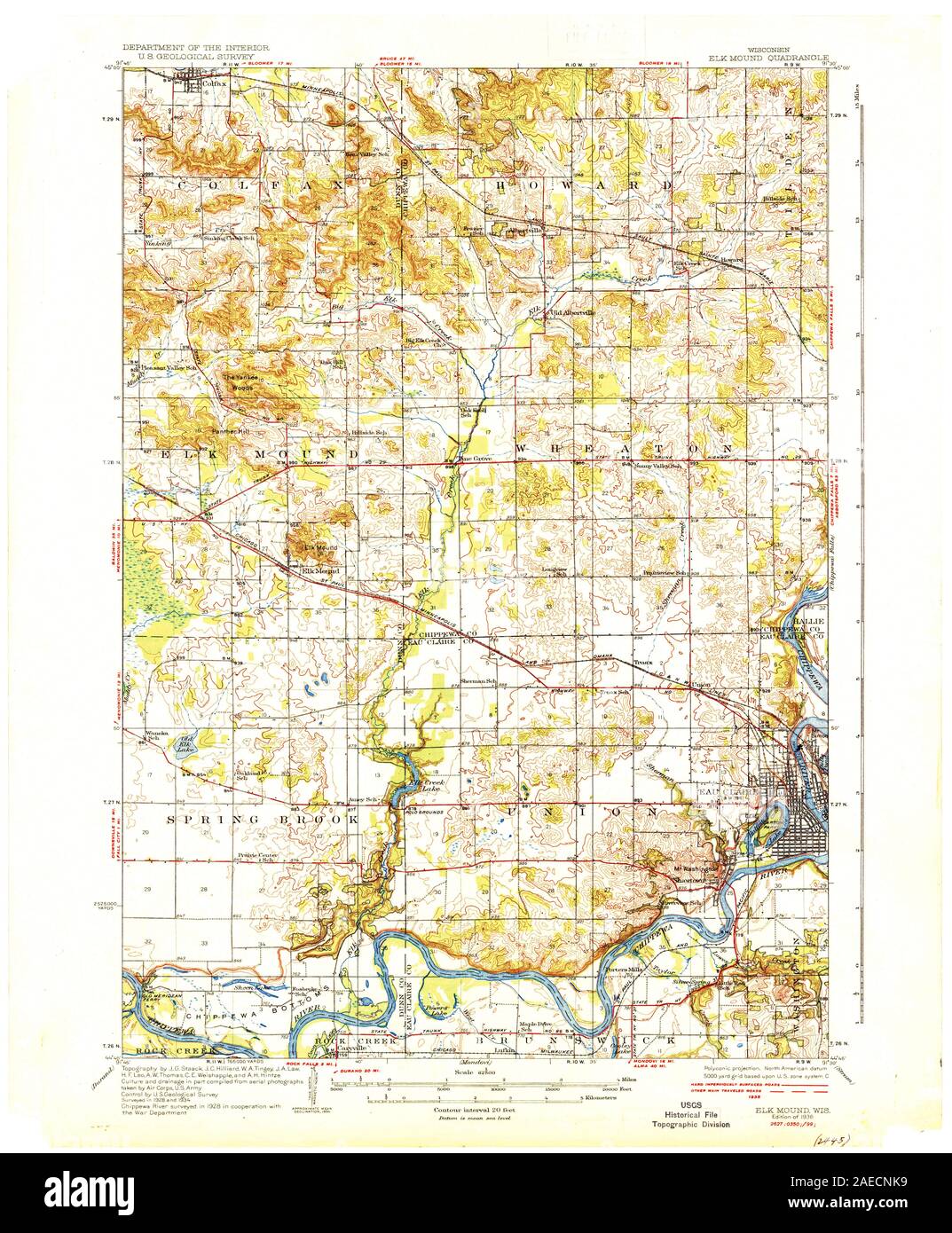 WI Elk Mound 801541 1936 62500 Restoration Stock Photo Alamy