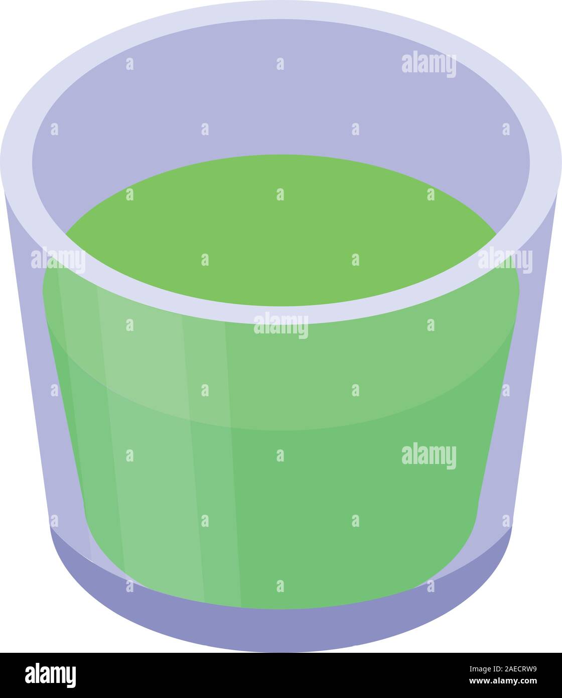 Lime glass juice icon, isometric style Stock Vector