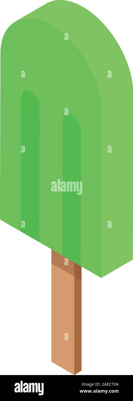 Lime popsicle icon, isometric style Stock Vector