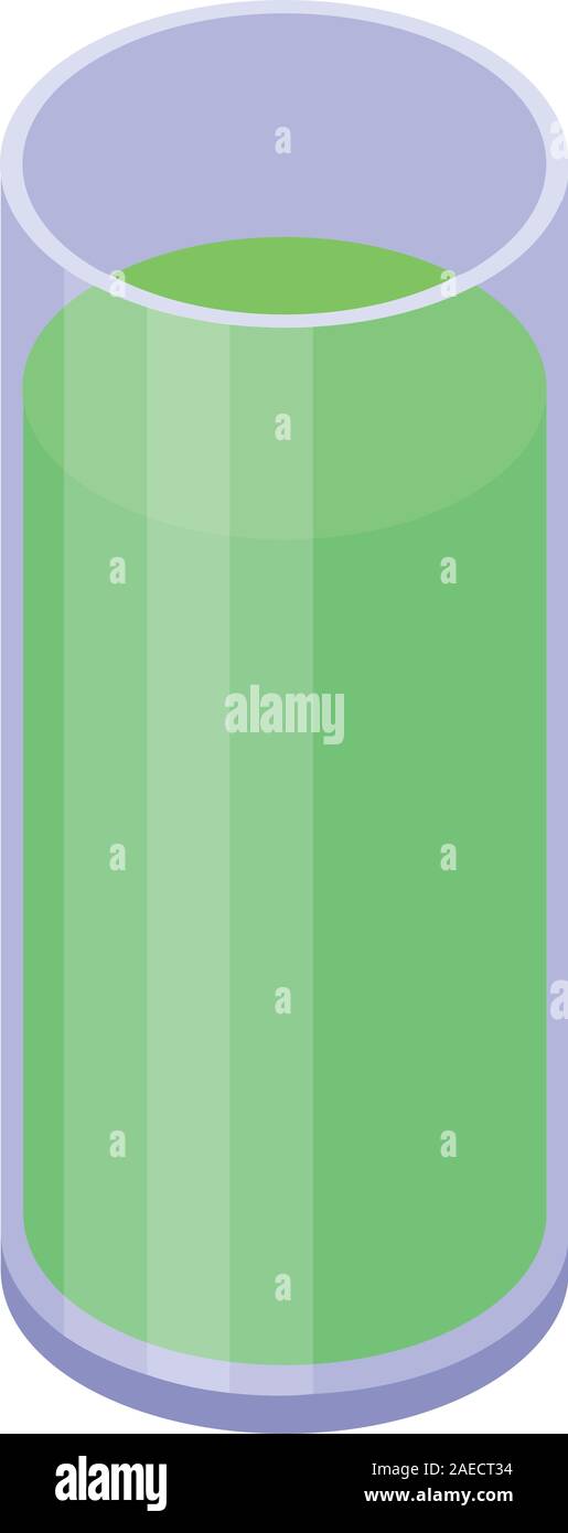 Lime juice glass icon, isometric style Stock Vector