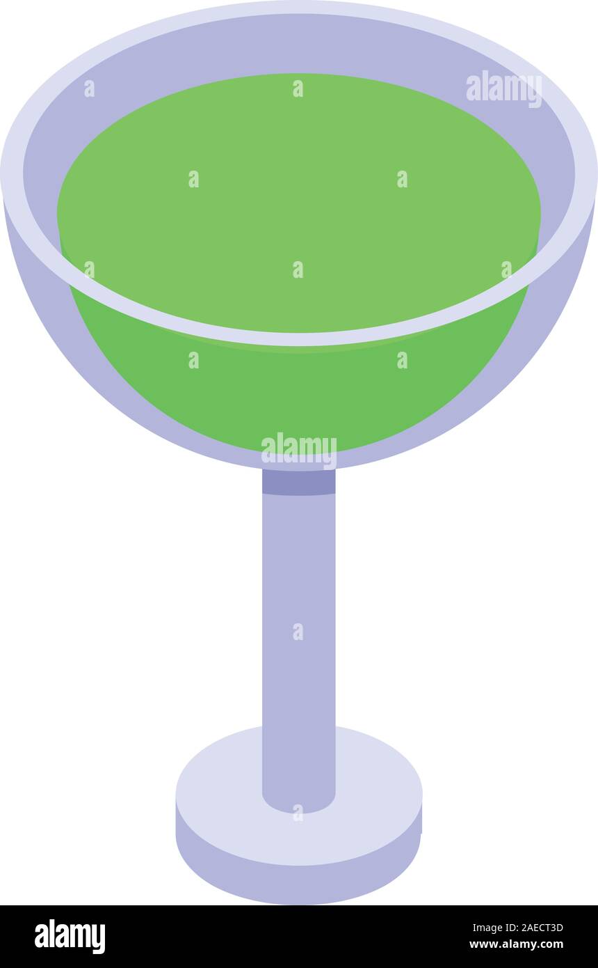 Lime juice cocktail icon, isometric style Stock Vector