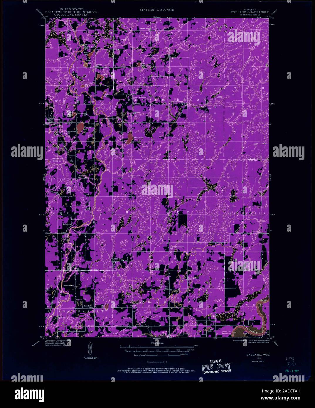 WI Exeland 801552 1944 48000 Inverted Restoration Stock Photo Alamy