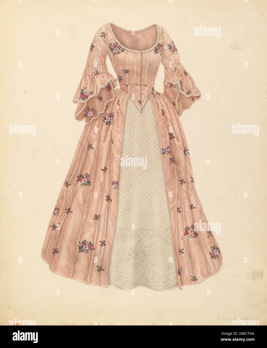 Gertrude Lemberg, Petticoat Dress, c 1941 Petticoat Dress; c. 1941 Stock Photo